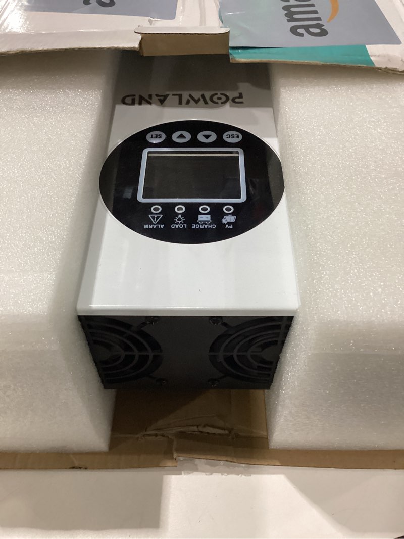 Condition photo showing As Is for used not tested powland 120a mppt solar charge controlle 12v/24v/36v/48v/60v/72v/84v/96v auto,max input 230v solar charger, lcd display intelligent regulator for agm, gel, lithium ect