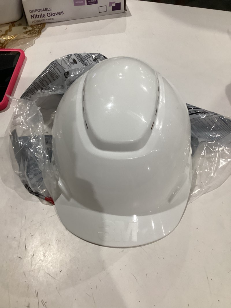 Condition photo showing As Is for 3m type i vented white hard hat