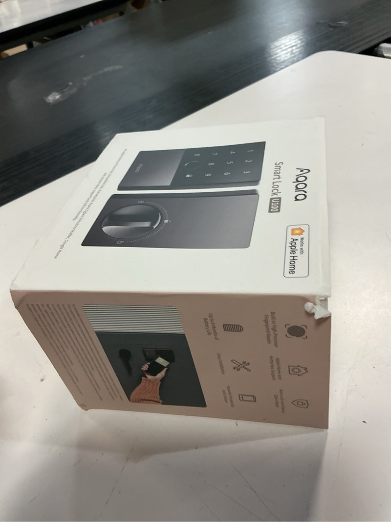 Condition photo showing New/Like New for aqara smart lock u100, fingerprint keyless entry door lock with apple home key, touchscreen keypad, bluetooth electronic deadbolt, ip65 weatherproof, supports apple homekit, alexa, google, ifttt, gray