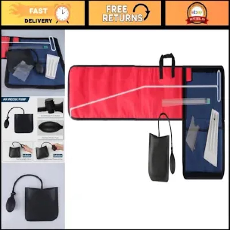 holdly 55 inch long reach tools kit for car, car tools with j-hook,air wedge pump,non-marring wedge