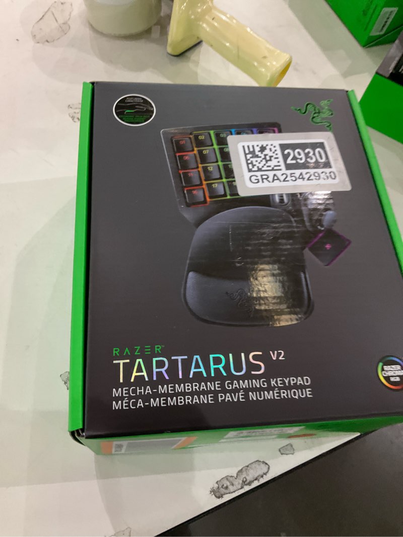 Condition photo showing New/Like New for Razer Tartarus V2 Gaming Keypad: Mecha Membrane Key Switches - One Handed Keyboard - 32 Programmable Keys - Customizable Chroma RGB Lighting - Programmable Macros - Snap Tap - Black Classic Black Tartarus v2 - Mecha Membrane Switches Keypad