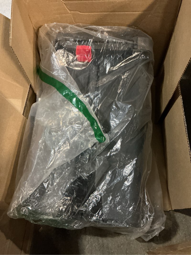 Condition photo showing Good Condition for rubbermaid premier series iii step-on trash can for home and kitchen, with stainless steel rim, 12.4 gallon, charcoal, for home/kitchen/garage/apartment/office metal rim, resin lid