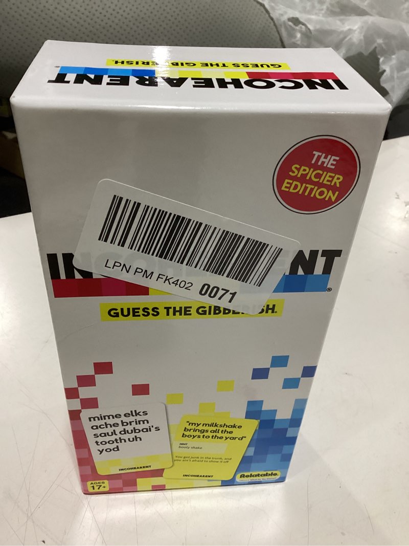Condition photo showing Good Condition for WHAT DO YOU MEME? Incohearent - The Guess The Gibberish Party Game — Fun Games for Adults, Board Games for Adults by Relatable