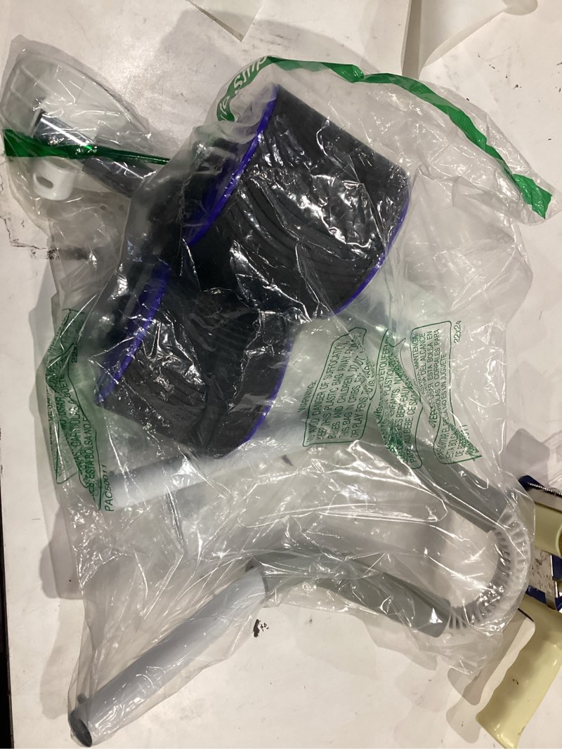 Condition photo showing As Is for AB Roller for Men & Women – Core Strength Training Wheel Set with Elbow Support & 2 Knee Pads – Abdominal Exercise Roller for Core Stability, Belly Fat Reduction, and Total Body Workout Equipment Black/Blue