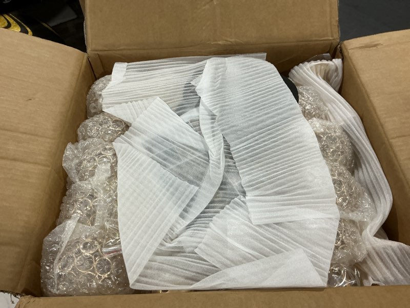 Condition photo showing As Is for 4 Packs 5 Arms Crystal Candelabra for Wedding Centerpiece, Gold Floor Candle Holder Set with Chandelier Crystal Beaded Anniversary Dinner Party Table Decor candelabros de mesa Elegantes Palace Themed Gold 4