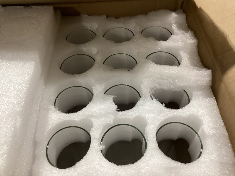 Condition photo showing Good Condition for 12 pcs 2.5"w x 14"h hurricane glass candle holders - bottomless glass hurricane pillar candle holder open ended sleeve tube cover for pillar candleholders ?metal candlestick not included?
