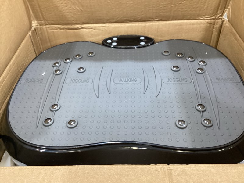 Condition photo showing Good Condition for vibration plate exercise machine for lymphatic drainage with 200 levels, whole body fitness workout equipment stand shake board sport gym for weight loss fat burner for women men black