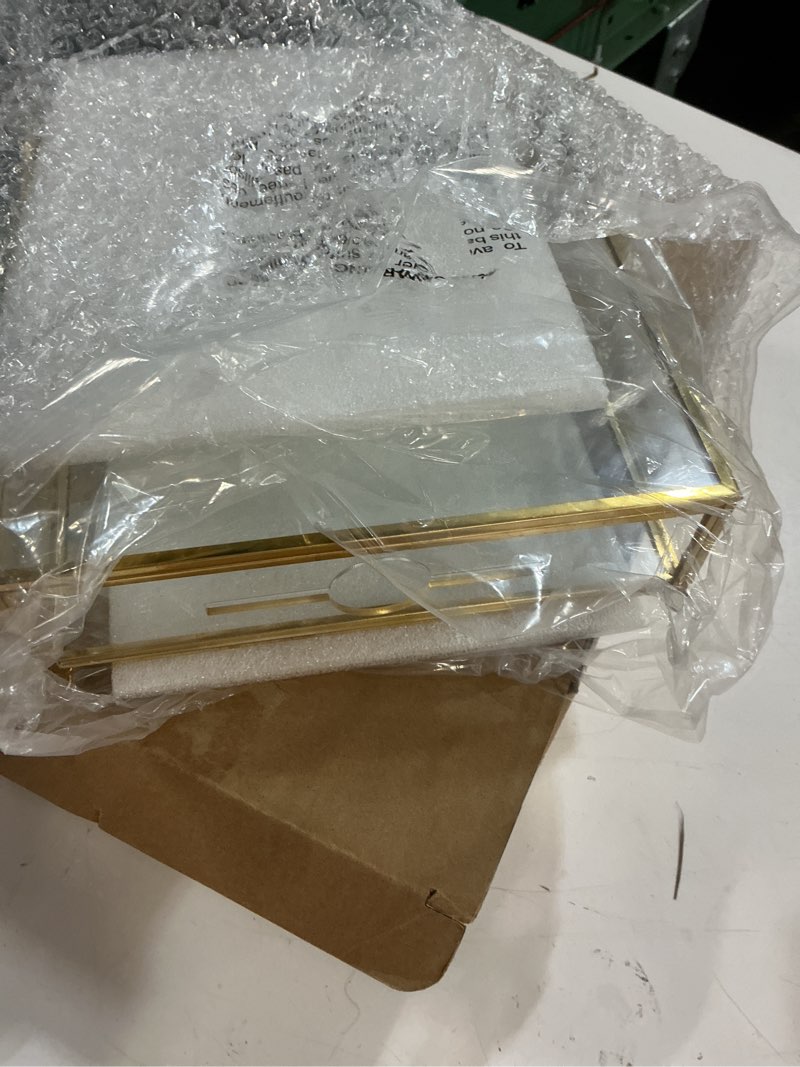 Condition photo showing Good Condition for 8x8 travel shadow box frame with slot on top, glass shadow display box memory top loading shadow keepsake box for tickets, photos,wine bottle caps,collections(gold) 8x8 gold