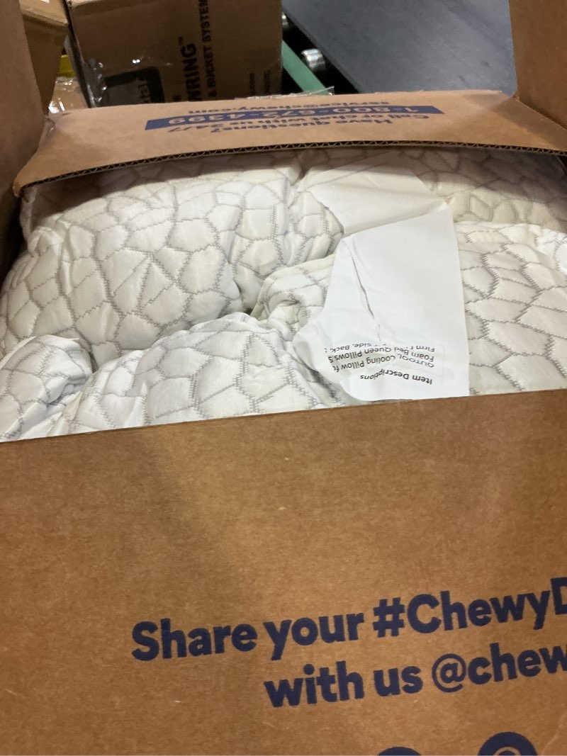 Condition photo showing Good Condition for qutool cooling pillow for sleeping 2 pack, luxury shredded memory foam bed queen pillows set of 2, cool pillow for hot sleepers adjustable firm pillow for side, back, stomach sleepers soft yet support white-cooling basic queen(2 pack)-20'*30'