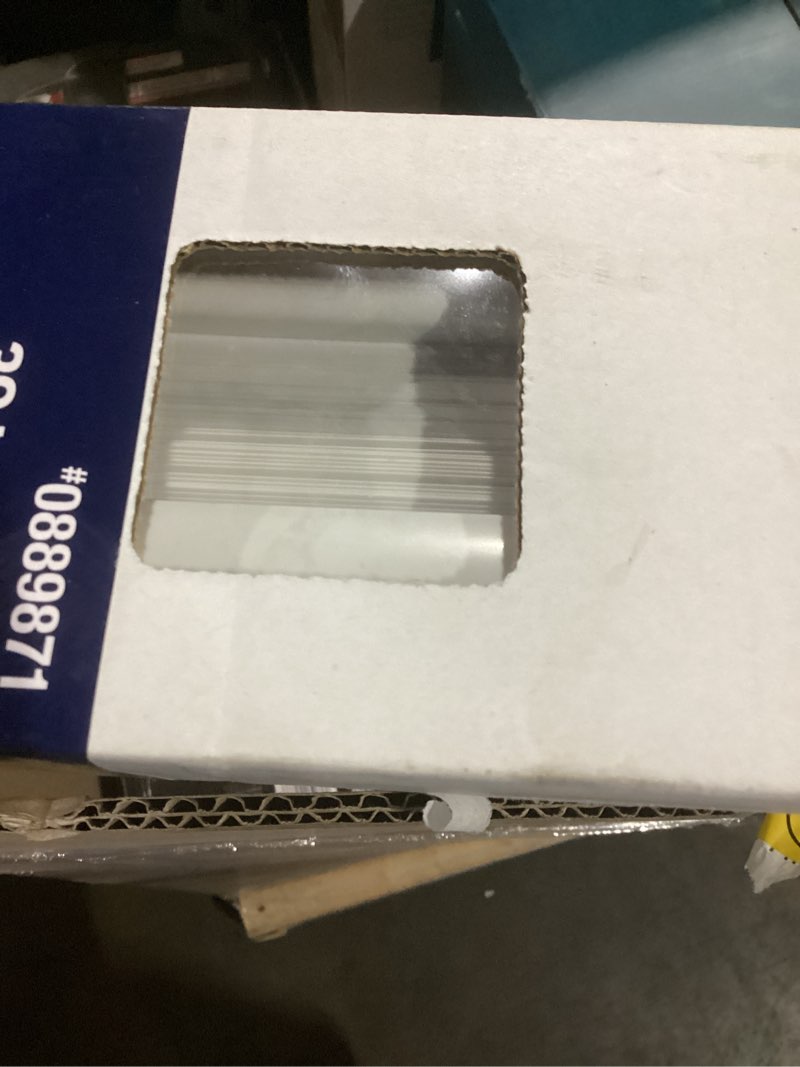 Condition photo showing New/Like New for Project Source Light Filtering 1-in Slat Width 39-in x 64-in Cordless White Vinyl Light filtering 