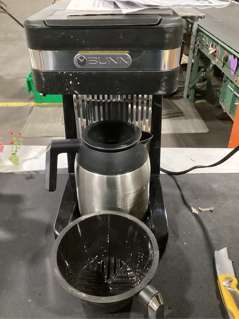 Condition photo showing As Is for bunn 55200 csb3t speed brew platinum thermal coffee maker stainless steel, 10-cup, black regular coffee maker