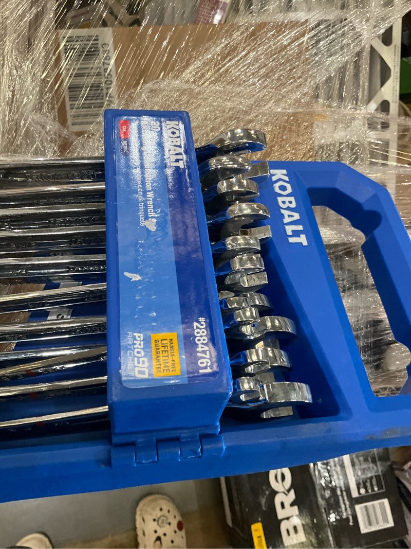 Condition photo showing As Is for kobalt 20 -piece set metric and standard (sae) ratchet wrench