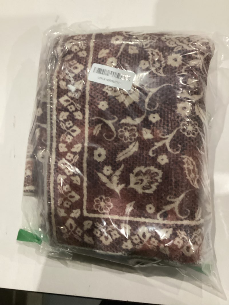 Condition photo showing New/Like New for Vintage Washable Runner Rug 2x6, Burgundy Runners for hallways, Super Soft Kitchen Runner Rug Non Slip, Printed Faux Wool Floral Thin Carpet Runner for Entryway Laundry Room Bedroom 2' x 6' (Runner) Warm Burgundy Brown