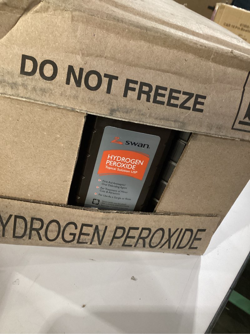 Condition photo showing New/Like New for Swan 3% Hydrogen Peroxide Topical Solution First Aid Antiseptic, 32 Fluid Ounce (Pack of 12), 384 Fl Oz