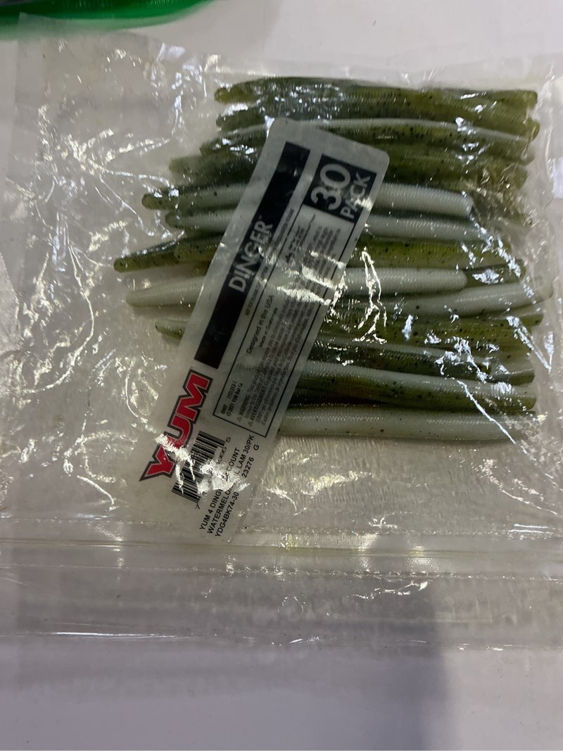 Condition photo showing As Is for yum dinger soft bait bulk pack