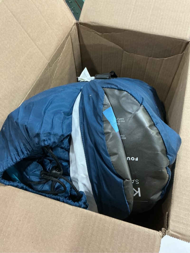 Condition photo showing As Is for Coleman Kompact 20°F/30°F/40°F Sleeping Bag, Cool-Weather Adult Sleeping Bag with Heat Retention, Stuff Sack, & Snag-Free Zipper, Great for Camping, Sleepovers, Guests & More