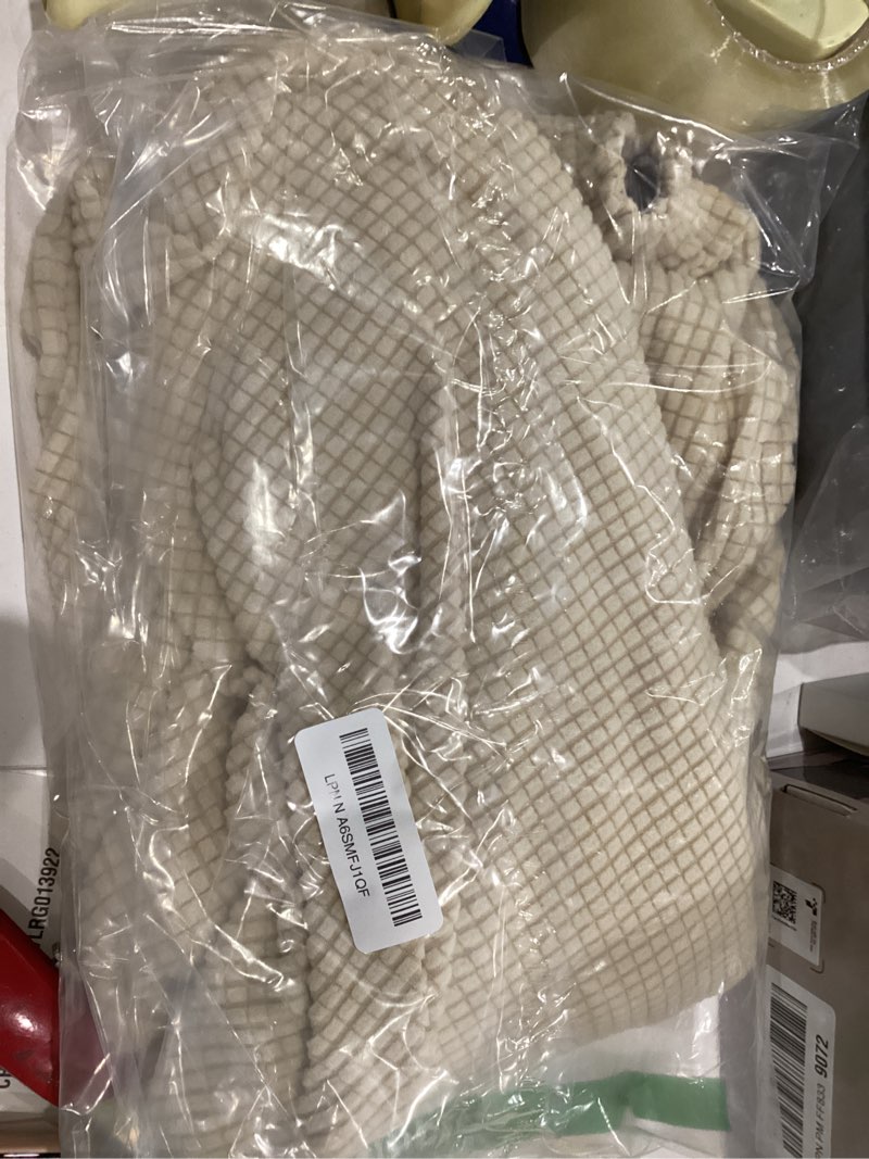 Condition photo showing Good Condition for H.VERSAILTEX Ottoman Cover Slipcover Rectangle Fit Length 29'-34' Footrest Sofa Slipcovers Stool Cover Footstool Protector Covers Feature Stretch Thick Jacquard Fabric Removable Washable - Natural Rectangle-Large Natural