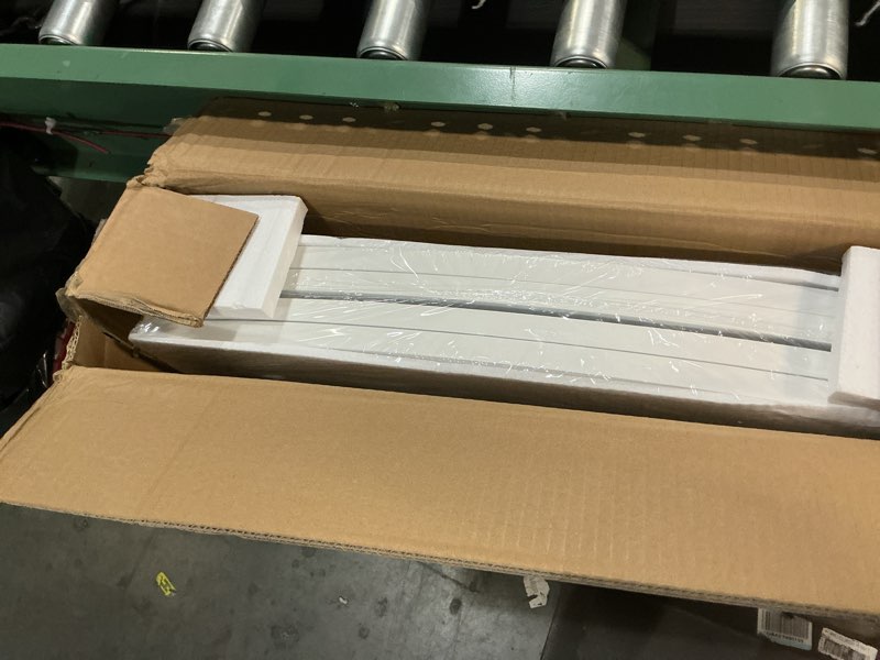 Condition photo showing New/Like New for pawland extra wide dog gate for the house, doorway, stairs, dog fences indoor, freestanding foldable wooden pet gates for dogs, set of support feet included, 96 in wide 30 in tall, 4 panels white white ?4 panels?96"w x 32"h