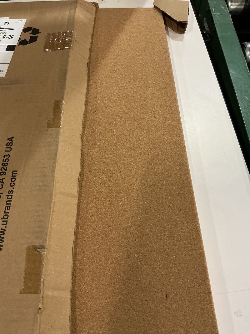 Condition photo showing Good Condition for U Brands Cork Canvas Bulletin Board  24  x18   Frameless  Brown