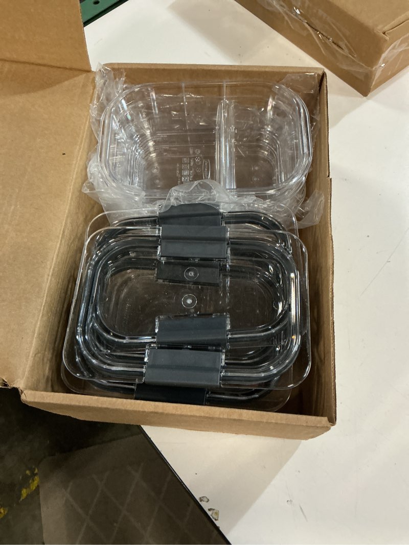 Condition photo showing Good Condition for rubbermaid brilliance glass food storage containers, 3.2 cup, set of 4, bpa-free, leak-proof, clear 3.2 cups (8-piece)