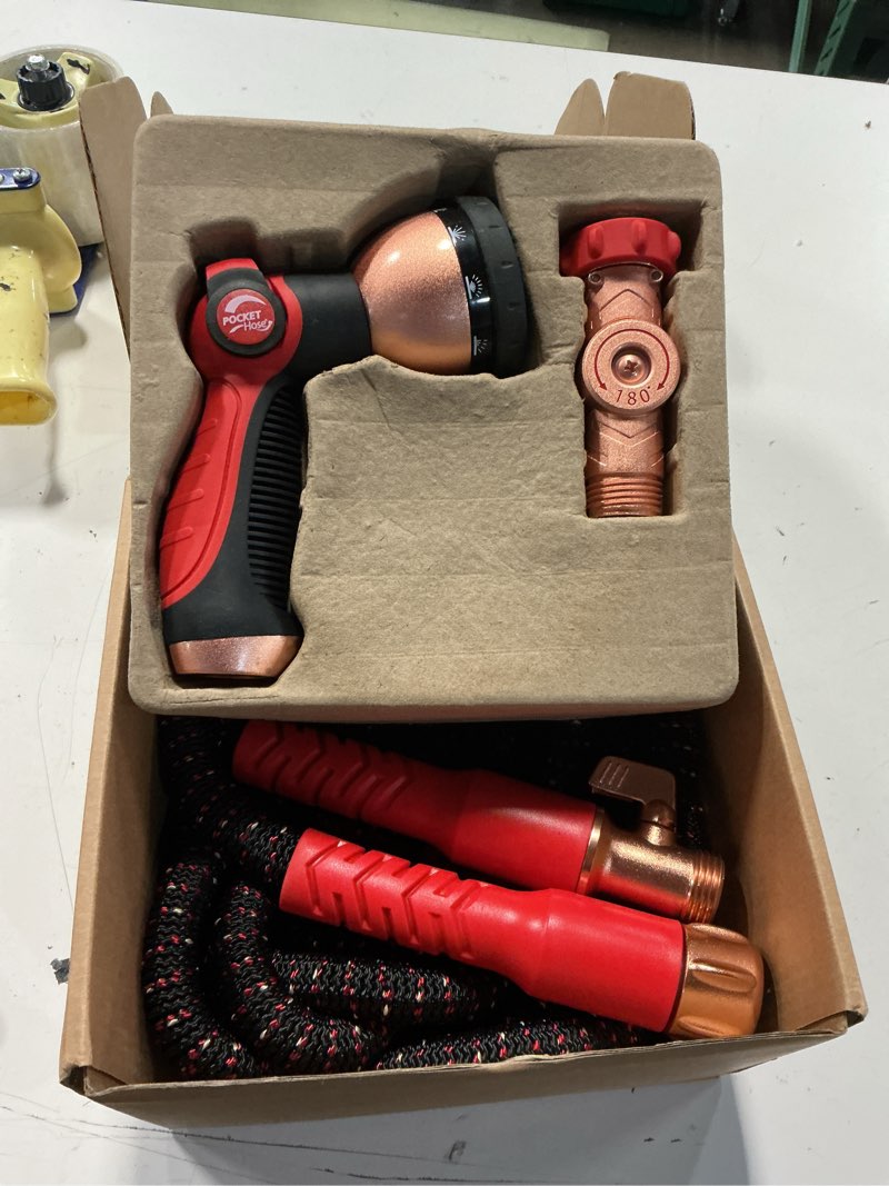 Condition photo showing Good Condition for pocket hose ballistic 50 ft expandable garden hose, no-kink, as seen on tv | anti-burst sleeve reinforced with bulletproof fiber, 360° swiveling pocket pivot connector, lightweight compact design