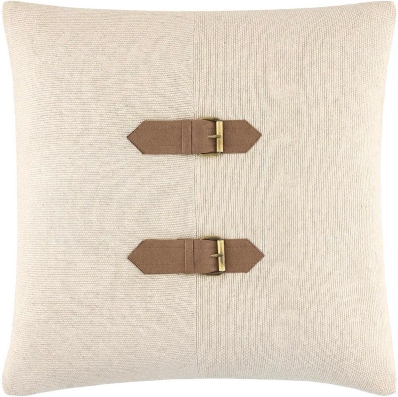Galey Alix Havre Modern Accent Pillow, 18 in. L x 18 in. W, Brown/Beige