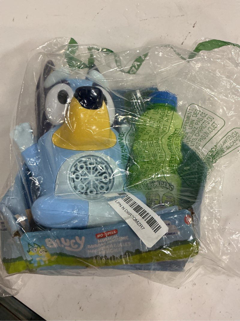 Condition photo showing Good Condition for bluey no spill musical bubble machine | bubble toy for baby, toddlers and kids | amazon toys exclusive with 16 oz of extra bubble solution (bubble solution bottle colors will vary)