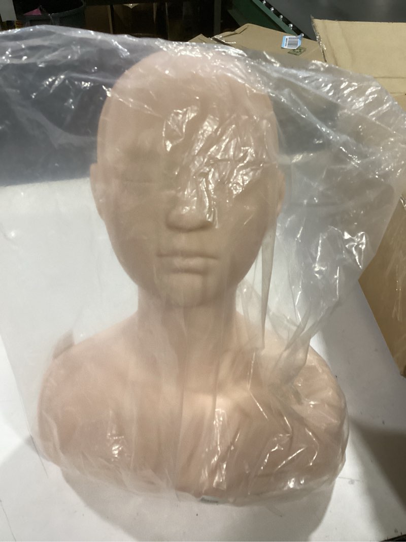 Condition photo showing New/Like New for Multi Function Makeup Practice Model, Esthetics Soft Mannequin Head with Shoulders Massage Wig Hat Display Silicone PVC Skin Texture Facial Practicing for Salons Cosmetology School Students