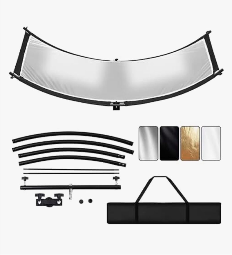 clamshell light reflector/diffuser with carrying case,40"x20" (4 color in 1) arclight curved eyeligh
