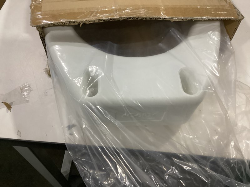 Condition photo showing Good Condition for Carex Toilet Seat Riser, Round Raised Toilet Seat Adds 3.5 inches to Toilet Height, for Assistance Bending or Sitting, 300 Pound Weight Capacity Toilet Riser