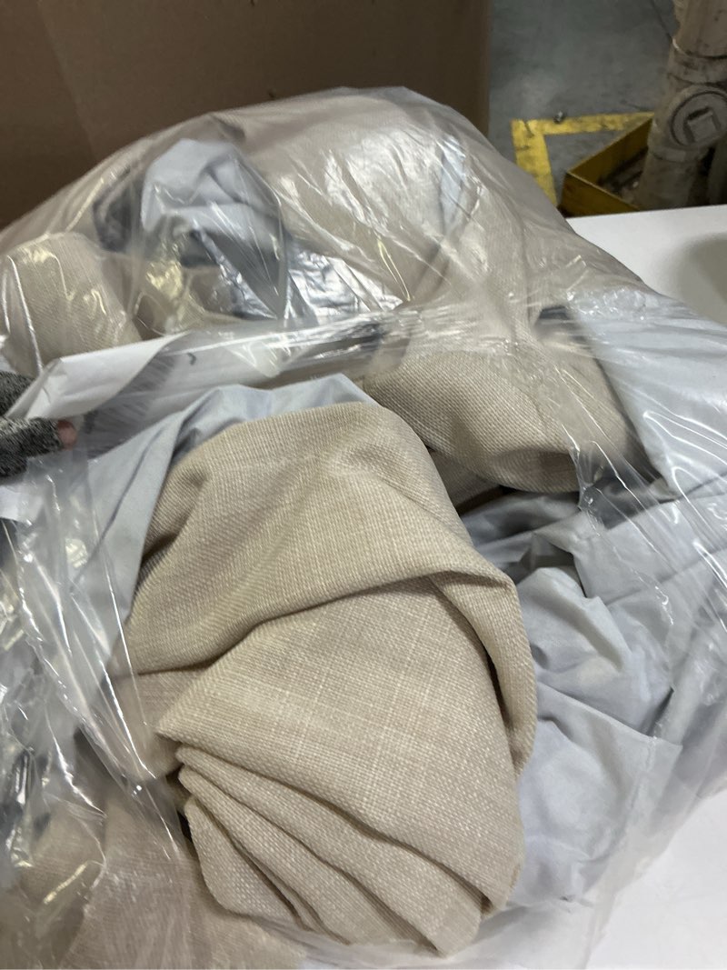 Condition photo showing As Is for Light Cream Blackout Curtains 102 Inches Long for Dining Room, Petty Memory Shape Pinch Pleat Natural Linen Drapes Energy Saving Privacy Two Layer Thick Curtain for Playroom 2 Panels Set Cream 40"W x 102"L (Pack of 2)