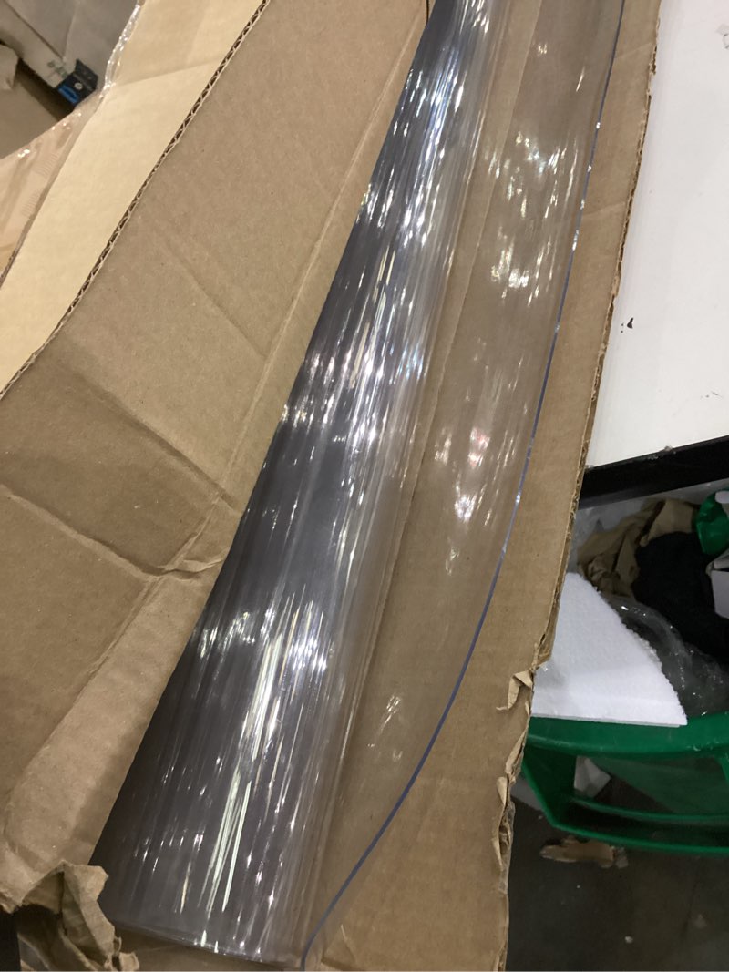 Condition photo showing Good Condition for Square 40x40 Clear Plastic Tablecloth Transparent PVC Table Protector Thicken Wipeable Vinyl Table Cover for Game Table PVC Protective Desktop Liners Dining Tabletop Desk Top Blotter Mat Pad Non-slip Clear Rectangle 1.5mm 40"x40"