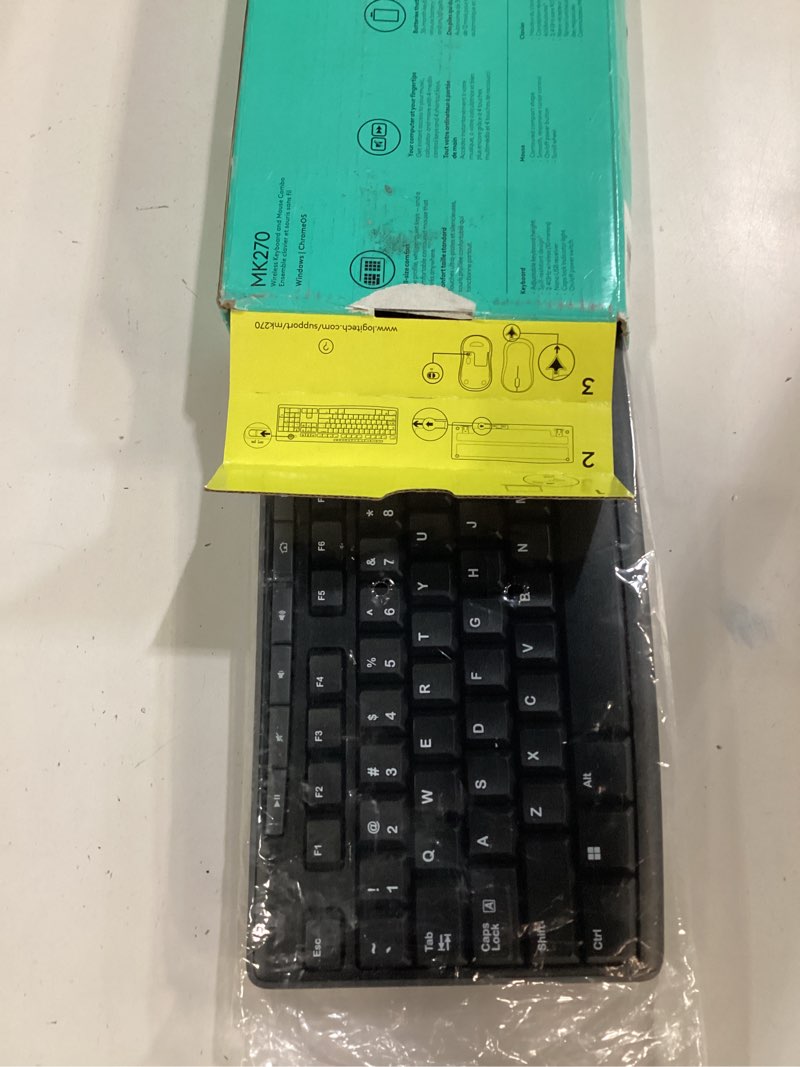 Condition photo showing As Is for (ONLY KEYBOARD)Logitech MK270 Wireless Keyboard for Windows, 2.4 GHz, 8 Multimedia Keys, PC, Laptop, Wireless Keyboard Compact - Black Black 