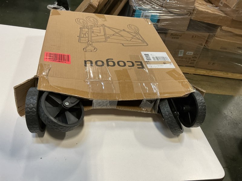 Condition photo showing New/Like New for Collapsible Wagon with Wheels, 370lbs Weight Capacity Foldable Beach Wagon with Flexible Handle Portable Utility Wagon Cart for Outdoor, Grocery, Garden, Camping 140L