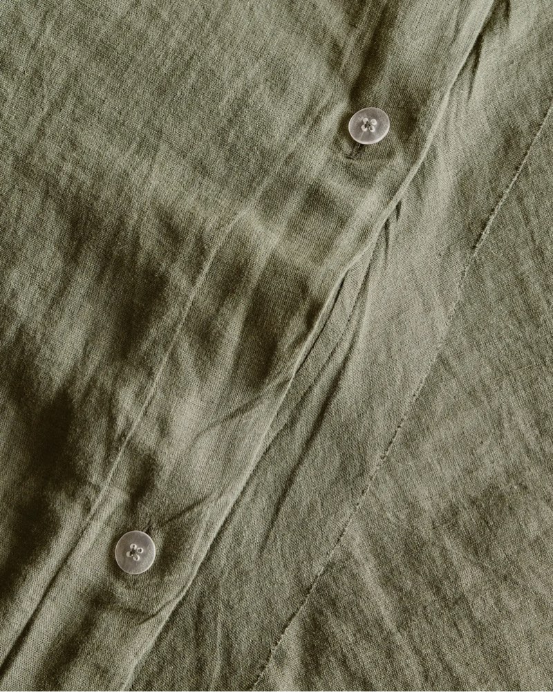 european linen double flange duvet cover (size: king/cal king color: dusty olive)