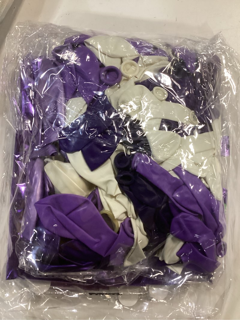 Condition photo showing New/Like New for KatchOn, Huge, Purple Graduation Party Decorations Set - Pack of 134 | 2024 Balloon Arch Kit with Purple Fringe Backdrop | 2024 Graduation Party Supplies Purple, Graduation Decorations Class of 2024