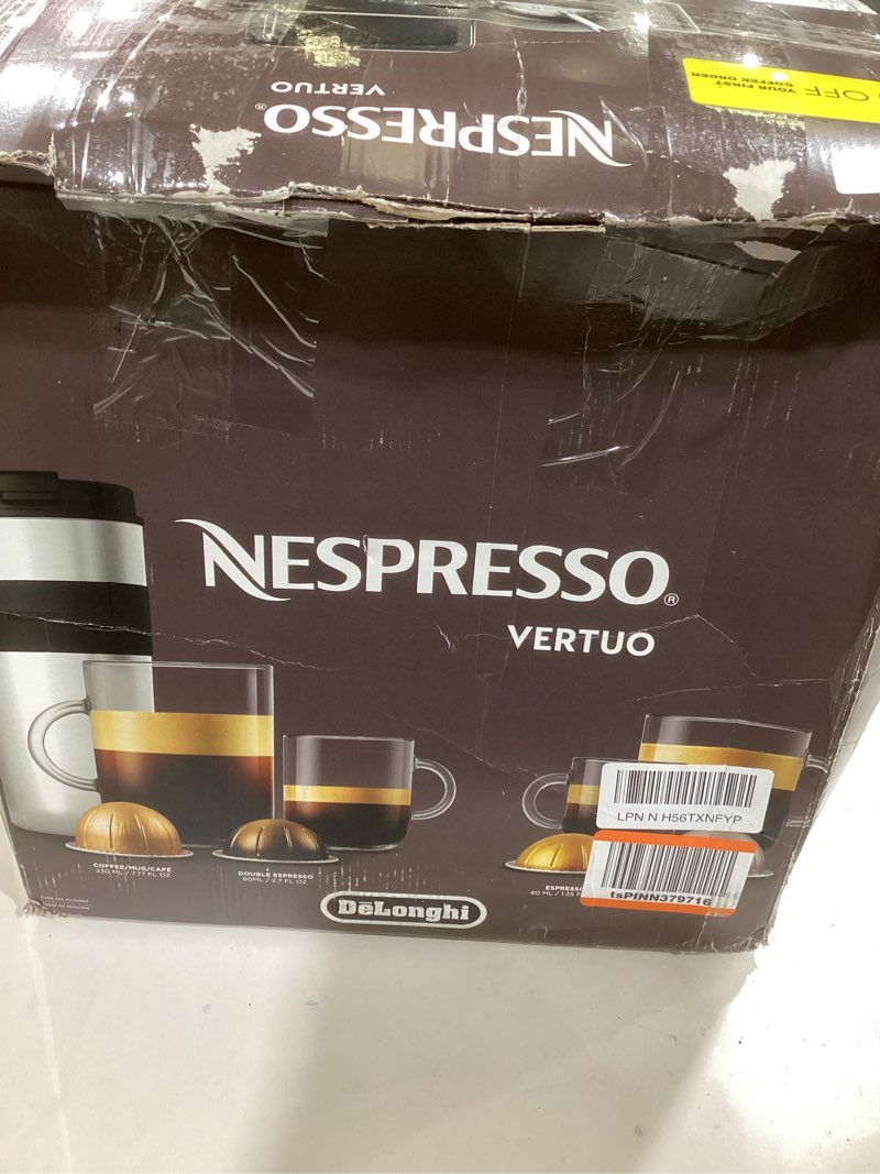 Condition photo showing As Is for Nespresso Vertuo Coffee and Espresso Maker by De'Longhi, Piano Black Machine Only Black
