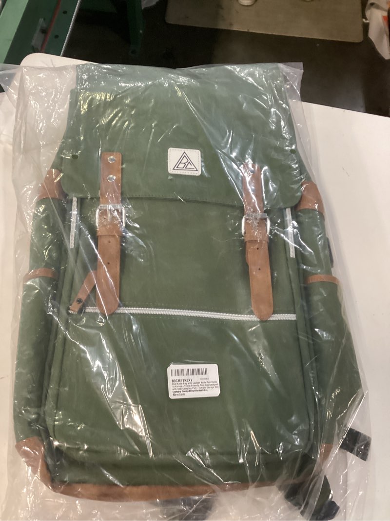 Condition photo showing New/Like New for chef's knife roll bag - holds 10 knives, travel-friendly tool bag backpack with usb charging port, ample storage, laptop pocket - sturdy & stylish