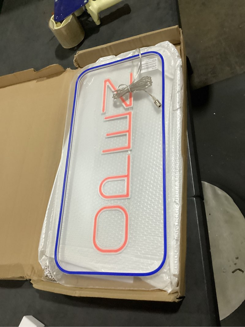 Condition photo showing Good Condition for 22.8"x 11.8" ultra bright 12v neon open sign for business, led open neon sign, electric light up signs for stores, restaurants offices retail shops window (yellow-white-vertical) yellow-white-vertical 22.8*11.8 inch