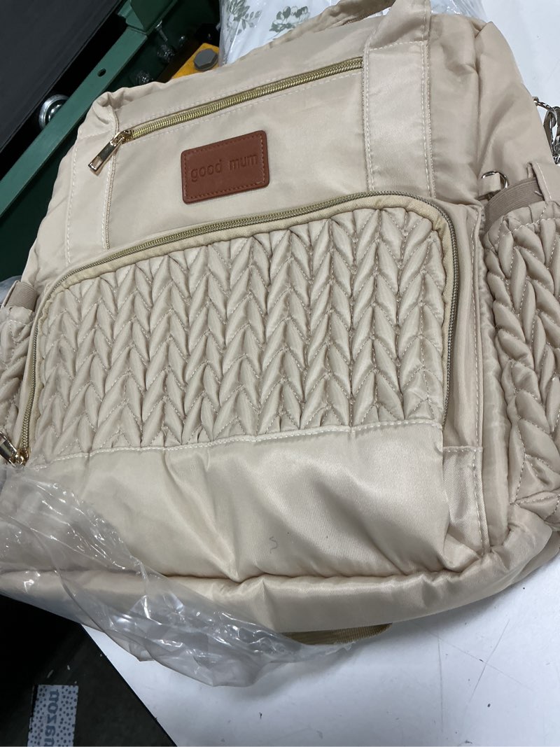 Condition photo showing Good Condition for good mum bag diapers beige 