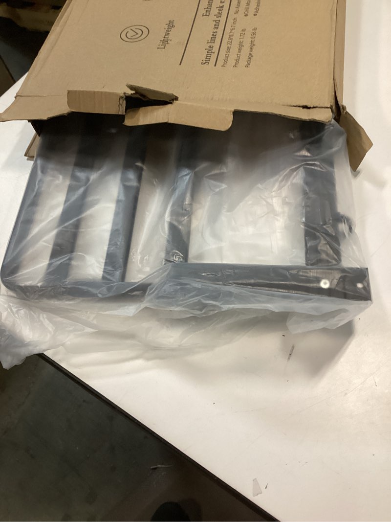 Condition photo showing As Is for 90° Foldable Towel Racks for Bathroom Wall Mounted with Rustproof Aluminum Towel Bar5 Towel Hooks 23IN Shelves Organizers Storage for RV Hotel Lavatory Kitchen Home Decor, Matte Black