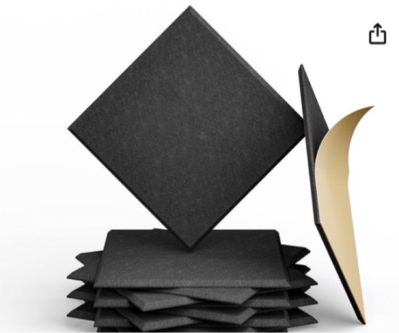 10 Pack Large Self-Adhesive Corkboard Wall Panels, 15.7 x 15.7 x 0.4 in Sound Proof Foam Panels for 