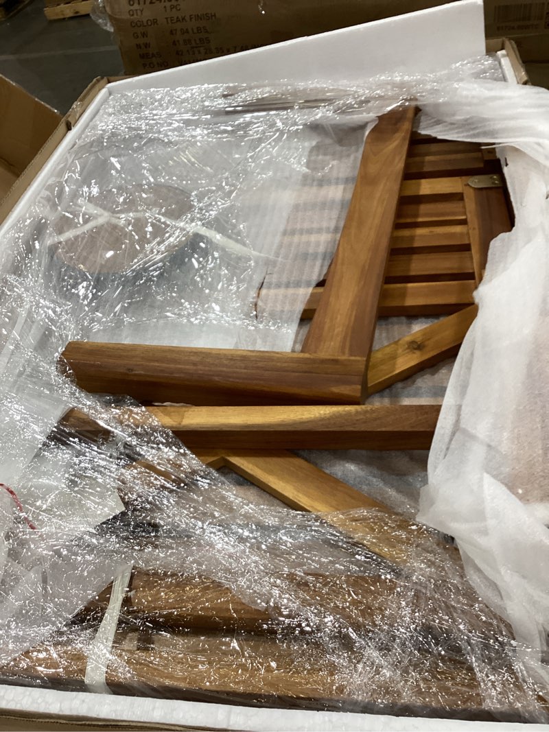 Condition photo showing Good Condition for christopher knight home perla outdoor acacia wood chaise lounge, teak finish