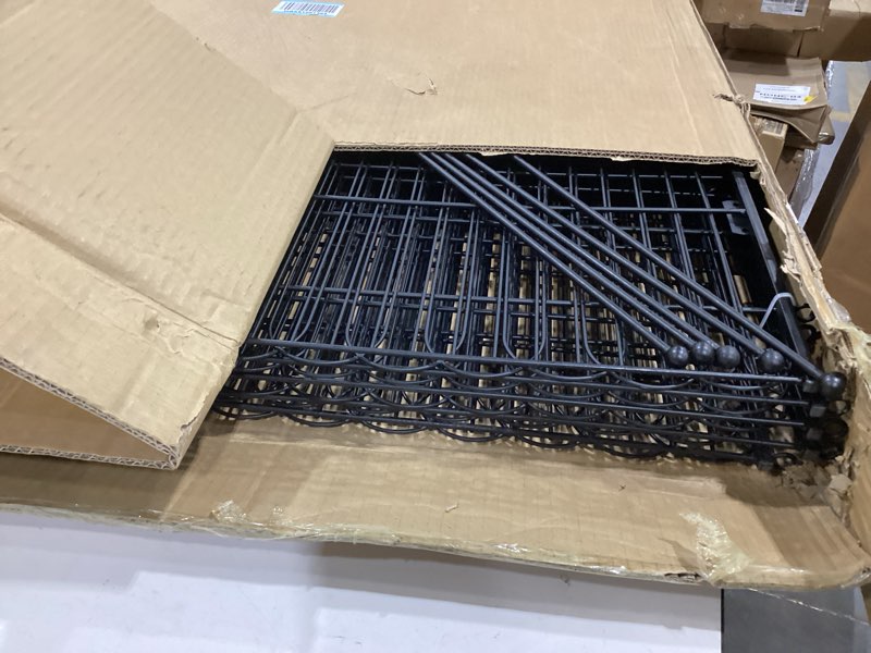 Condition photo showing Good Condition for 10 panels no dig tall decorative garden fence with double lock, 40 in(h) x 24 ft(l) animal barrier fencing outdoor for yard,rustproof metal garden edging and borders, temporary ground stakes 10 panels-40in(h)x24ft(l)
