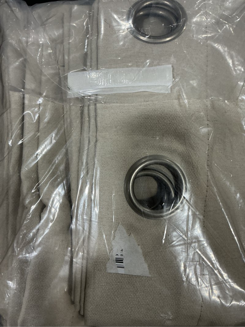 Condition photo showing Good Condition for Blackout Curtains 108 inch Length 2 Panels for Living Room, Linen-Look Textured Room Darkening Thermal Insulated Noise Reduction Farmhouse Drapes for Bedroom (W52xL108, Cream) 52"W x 108"L (Pack of 2) Cream