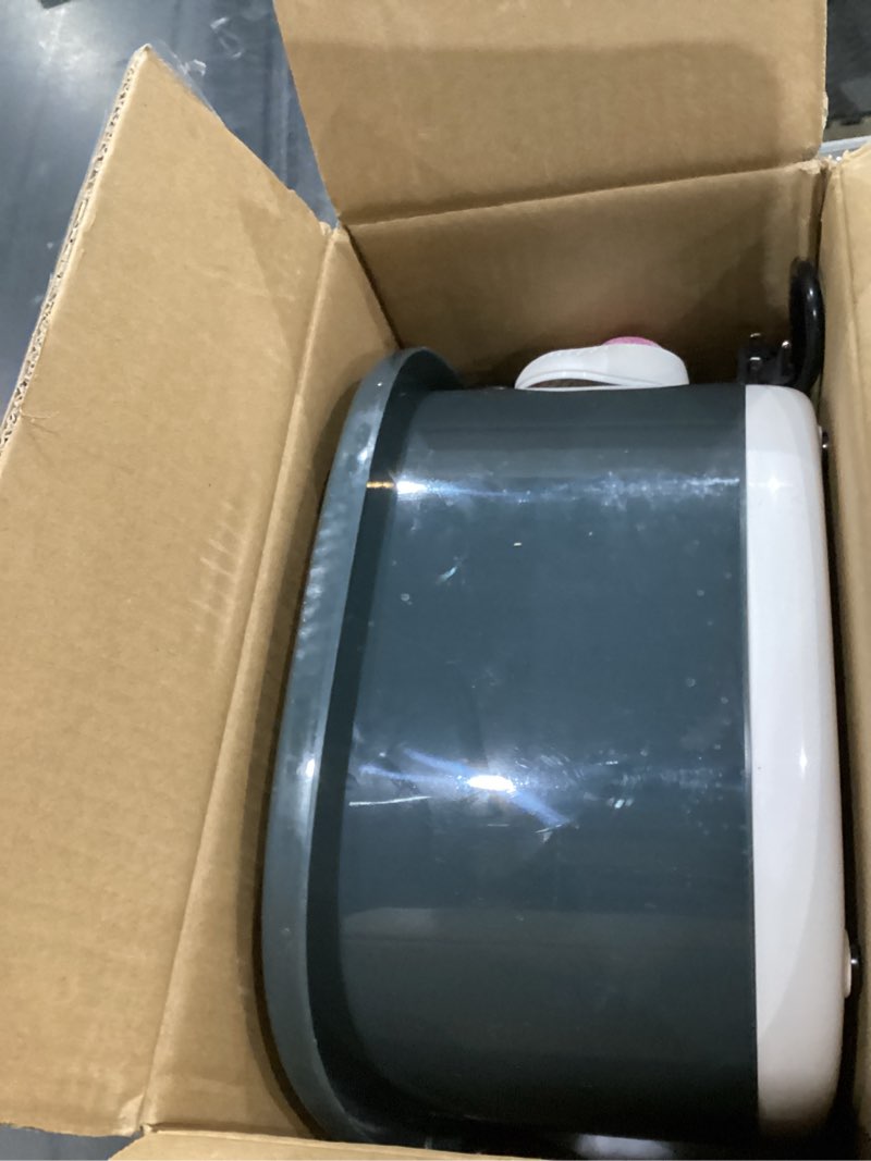 Condition photo showing As Is for Foot Spa Bath Massager with Heat Bubbles and Vibration Massage and Jets, 16 OZ Calming Lavender Foot Soak Epsom Salt, Foot Soaker with Red Light, 22 Massage Rollers, Adjustable Temp - Black