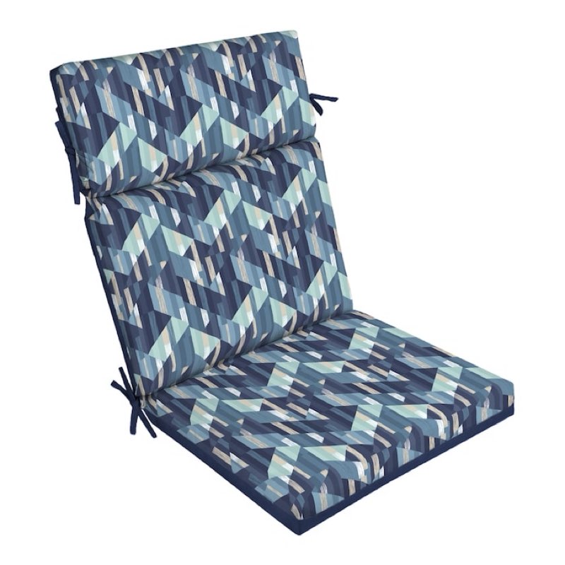 style selections (2-pack) 20-in x 21-in adria abstact geo high back patio chair cushion