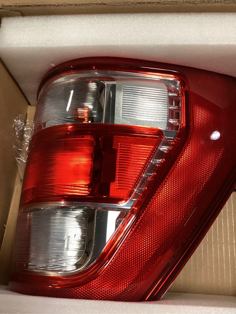 Condition photo showing As Is for Tail Lights Compatible With 2021 2022 2023 Ford F150 XL XLT STX Halogen With New Bulbs and Harness w/Blind Spot Brake Rear Taillight Assembly Replace ML3Z13404C (Right Passenger Side) Right Passenger Side Bulbs Halogen w/Blind Spot