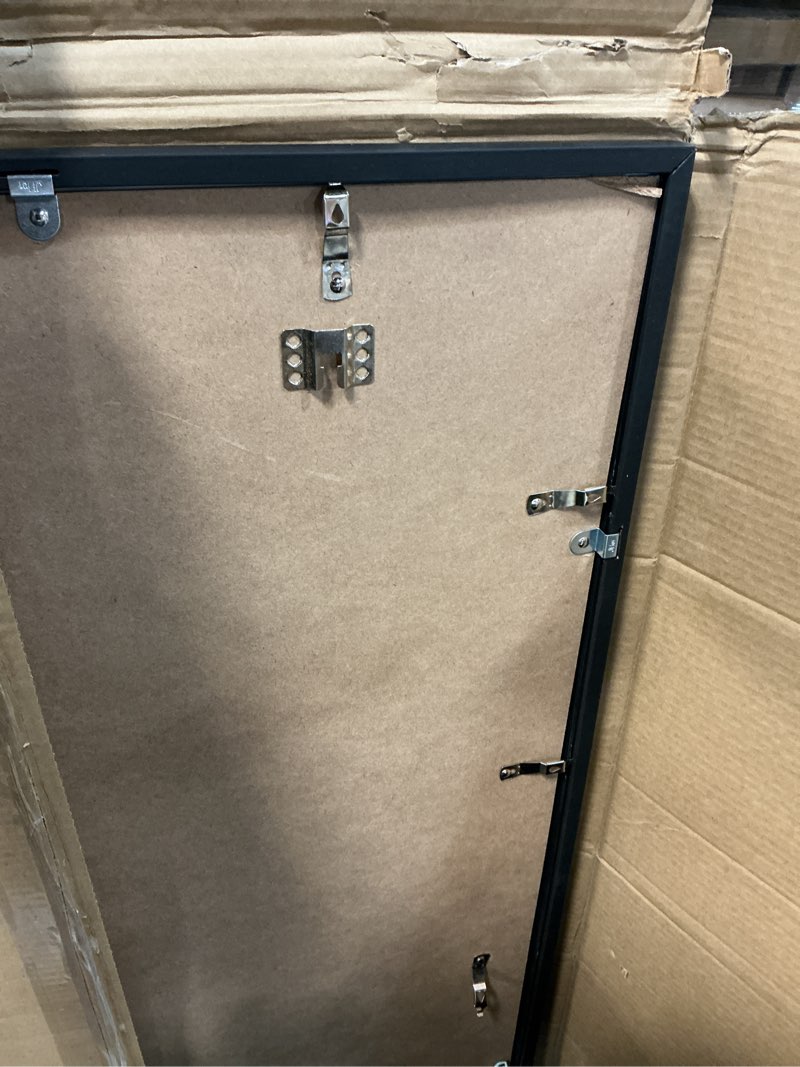 Condition photo showing As Is for upsimples 24x36 poster frame, display pictures 20x30 with mat or 24 x 36 without, wall hanging picture frames, black, 1 pack black 24x36