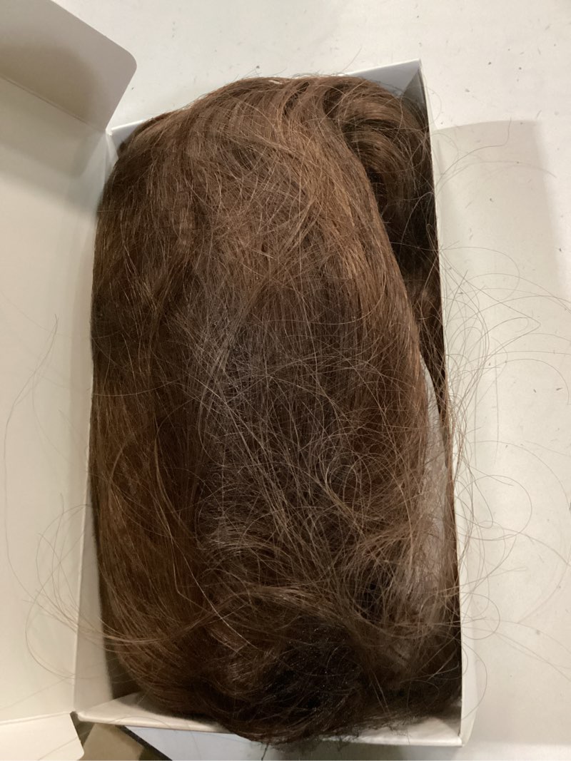 Condition photo showing Good Condition for Short Brown Highlight Blonde Wigs with Bangs 14Inch Blonde Curly Bob Wig for Women Shoulder Length Natural Looking Hair Replacement Wig for Daily Party Use Cosplay Costume Halloween Wig